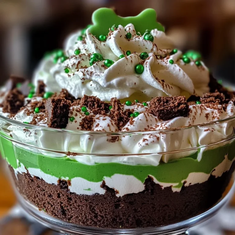 St. Patricks Day Brownie Trifle